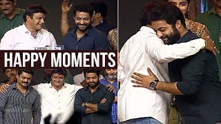 Jr NTR and Balakrishna Happy Moments  Aravinda Sametha Success Meet  Manastars [upl. by Akerley]