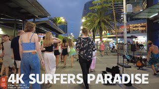 4k Explore Surfers Paradise Friday 26 Jan 2024  Gold Coast  Queensland  Australia [upl. by Maitland248]