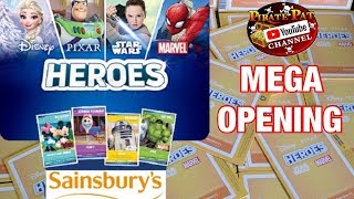 NEW SAINSBURYS DISNEY HEROES TRADING CARDS MEGA OPENING  DISNEY PIXAR MARVEL STAR WARS [upl. by Maryann928]