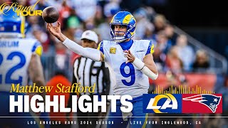 HIGHLIGHTS Every Matthew Stafford Throw From 295Yard 4Touchdown Win Over Patriots [upl. by Yemaj]