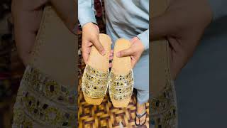 Mirror work ￼leather chappal 03042823807 shorts viralvideo handmade mirrorwork leatherchappal [upl. by Arney194]