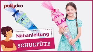 Schultüte aus Stoff mit Applikationen nähen  Tutorial amp Freebie [upl. by Dill]