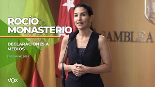 2305 I Declaraciones a medios ROCÍO MONASTERIO en la Asamblea de Madrid [upl. by Meekah]