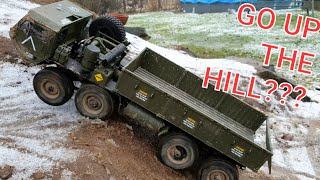 HG P803 HEMTT 8x8 in snow and mud RC Oshkosh Army Military Truck truck trial offroad [upl. by Bertle]