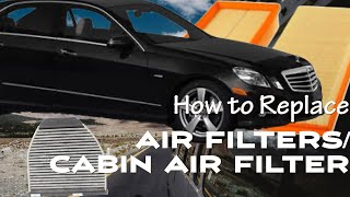 Replacing Air FilterCabin Filter on a 2011 Mercedes E350 4 Matic W212 [upl. by Nnov]