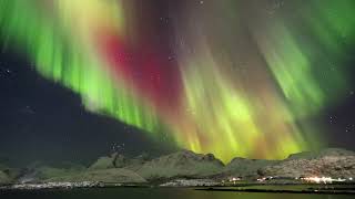 Winter in Lofoten Norway Magic Northern Lights  Aurora Borealis time lapse photography in 4k [upl. by Citarella221]