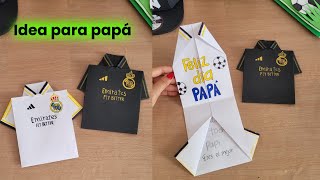 La tarjeta MÁS FÁCIL para el día del padre 💙 Del real Madrid ⚽ [upl. by Ennaul]