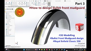 How to design front Mudguard of Royal Enfield in solidworks [upl. by Betthel]