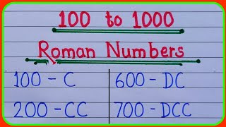 100 to 1000 Roman number  roman numerals 100 to 1000  roman figure 100 to 1000 tak  roman ginti [upl. by Trovillion]