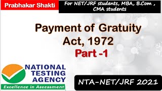 Payment of Gratuity Act 1972 Part1 [upl. by Dolorita]