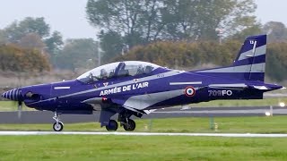 4K 3X French AF Pilatus PC21 departs after a nightstop at Leeuwarden [upl. by Ahker]