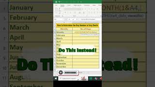 How To Determine The Day Number of Any Month in Excelexceltips excelfunctions exceltraining [upl. by Acinelav]