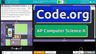 Codeorg Lesson 121 C Decomposition and Design  Answers Tutorial  Unit 1 Computer Science A CSA [upl. by Nonah820]