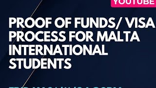 Malta Student VisaProof of funds for international students [upl. by Neffirg]