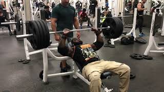 405x1 Incline Bench Press No liftoff [upl. by Elly138]