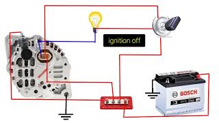 12v 60A Mitsubishi Alternator Wiring Diagram  How to Wire 3 Pin Alternator [upl. by Anait]