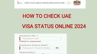 Check UAE visa status through passport number  complete video  urduhindi [upl. by Vyner]