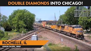 Rochelle Illinois USA  Virtual Railfan LIVE [upl. by Zetrac]