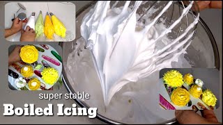 Boiled icing recipe and tutorial  Super stable Italian Meringue icing  Beginners easy tutorial [upl. by Cyrie229]