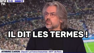 AYMERIC CARON SEMBROUILLE AVEC LES JOURNALISTES BFM ils lempêchent de dire les termes [upl. by Enneiviv]