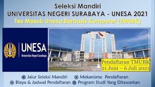 SELEKSI MANDIRI UNIVERSITAS NEGERI SURABAYA  UNESA 2021 [upl. by Apple]