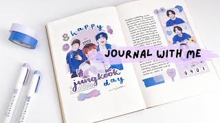 happy birthday Jungkook 🐰💜  BTS journal with me [upl. by Acirred873]