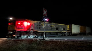 TasRail TR05 54 train crossing Johnston Road [upl. by Kcirtap477]