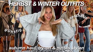 HERBST amp WINTER OUTFIT INSPO 🍂 ich shoppe und style günstige herbstoutfits  haul [upl. by Arbba858]