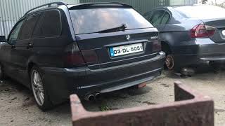 BMW E46 330d 25” inch turbo back straight pipe [upl. by Lauryn918]