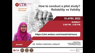 How to conduct a pilot study Reliability vs Validity [upl. by Brouwer67]