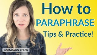 How to Paraphrase  Tips amp Practice  English Writing Skills [upl. by Einnij]