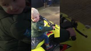 Suzuki ltz50 quad 2 years old first time [upl. by Ahsyekal24]