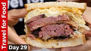 New York City Food Tour  HUGE Pastrami Sandwich at Katz’s Deli and The Halal Guys [upl. by River]