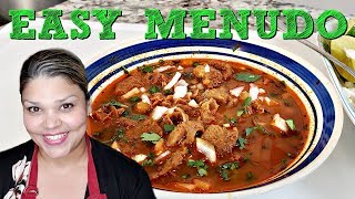 MENUDO ROJO  How To Make Menudo With Hominy  Simply Mama Cooks [upl. by Ynaffat118]