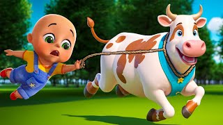 Animal Farm Song Cow Version  Five Little Monkeys  Nursery Rhymes and Kids Songs  Baby Bobo [upl. by Ardeahp]