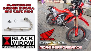 Honda CRF300L gets a performance boost Blackwidow header install [upl. by Anaeli871]