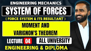 SYSTEM OF FORCESMoment and Varignons TheoremLECTURE 04Pradeep Giri Sir [upl. by Whitnell]