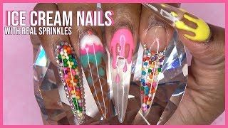 Acrylic Nails Tutorial  Encapsulated Nails  Acrylic Nails with Nail Forms  Real Sprinkles [upl. by Ahsiel]