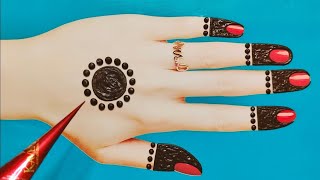 Beautiful Trick ✓ Easy Tikki Design Mehndi  Mehndi Design Simple [upl. by Eislehc]