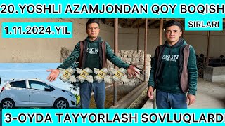 20YOSHLI AZAMJONDAN SOVLUQ BOQISH 3OYDA QOYLARDI TAYYORLASH SIRLARI QANDA OHRIGACHA KORING [upl. by Trawets]