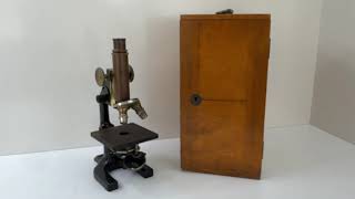 Vintage Brass REICHERT Optic Microscope  Made in Austria [upl. by Cath]