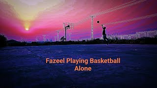 Fazeel Playing Basketball Alone l basketball game l basketball videos basketball basketballshorts [upl. by Anerbas]