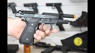 Pistola GBB Airsoft M92 Full Metal Blow Back 6mm GampG [upl. by Ailemaj]