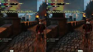 NVMe vs SSD Witcher 3 FPS amp game loading Test [upl. by Eitsrik130]