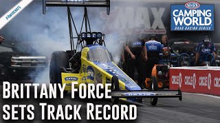 Brittany Force sets zMAX Dragway Track Record [upl. by Salohcim899]