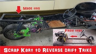 Rat rod style go kart into Reverse trike [upl. by Anij]