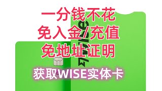 【202411有效】获取WISE实体卡 一分钱不花 免入金 免地址证明 无需转运 直接寄到中国 wise card [upl. by Palermo662]