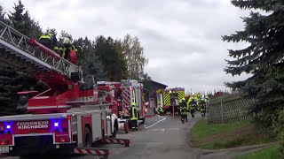 Notruf Alamierung Alarmstufenerhöhung Großeinsatz Feuerwehr Saupersdorf [upl. by Verda]