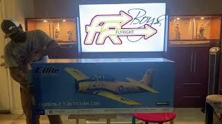 Eflite CarbonZ T28 Trojan 20m unboxing [upl. by Ciaphus]