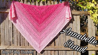 Easy Beginner Friendly Crochet Shawl Tutorial  Annabelle Shawl [upl. by Akcirred]